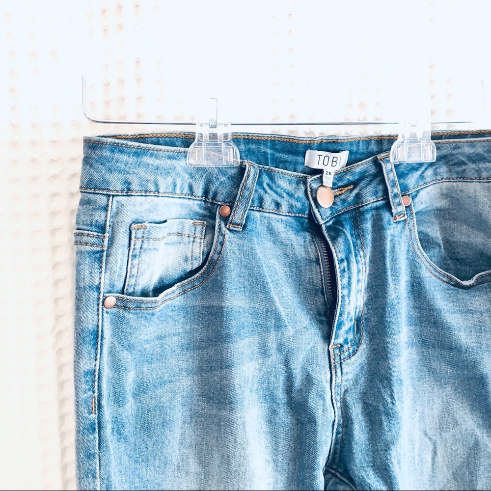 Tobi frayed bottom blue denim jeans size 28 - Picture 3 of 6